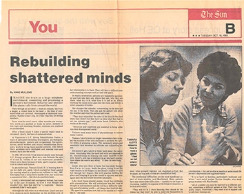 Rebuilding Shattered Minds Newspaper Article