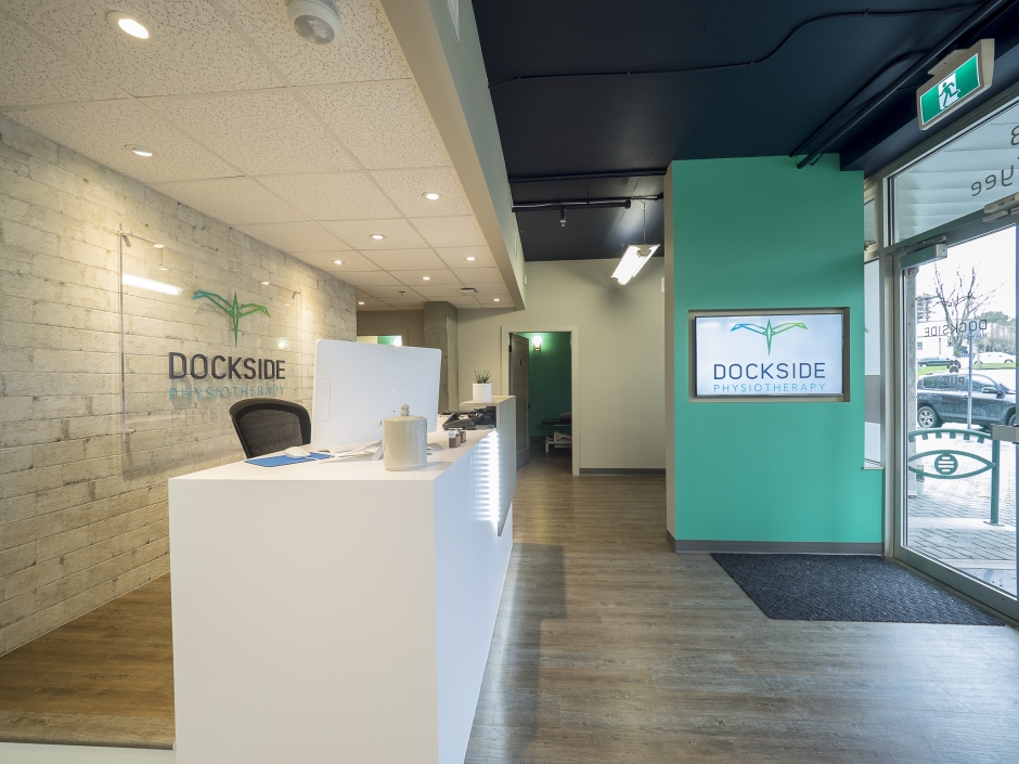 Reception area of Dockside Physiotherapy in Victoria BC Canada